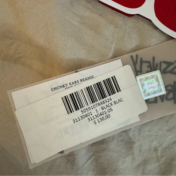 NEW NWT AUTHENTIC Charles Jeffrey LOVERBOY Chunky Ears Beanie Hat Black - Picture 6 of 8